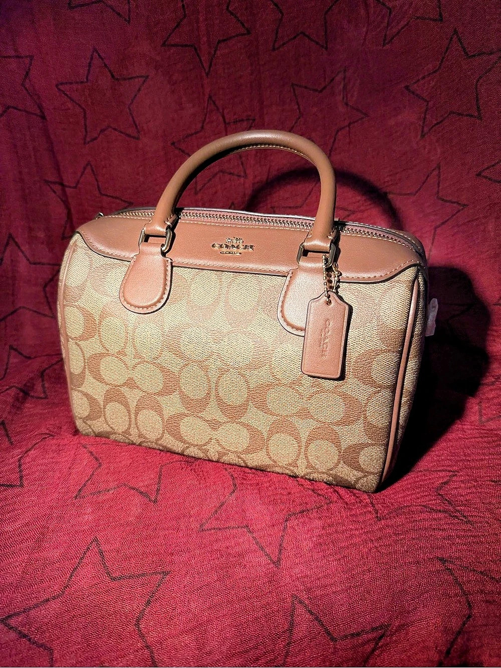 Coach Rowan Satchel In Signature Canvas F83607 Brown & Beige